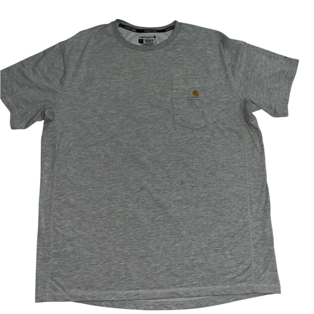 Heather Grey Short Sleeve Tee with Embroidered Chest Logo